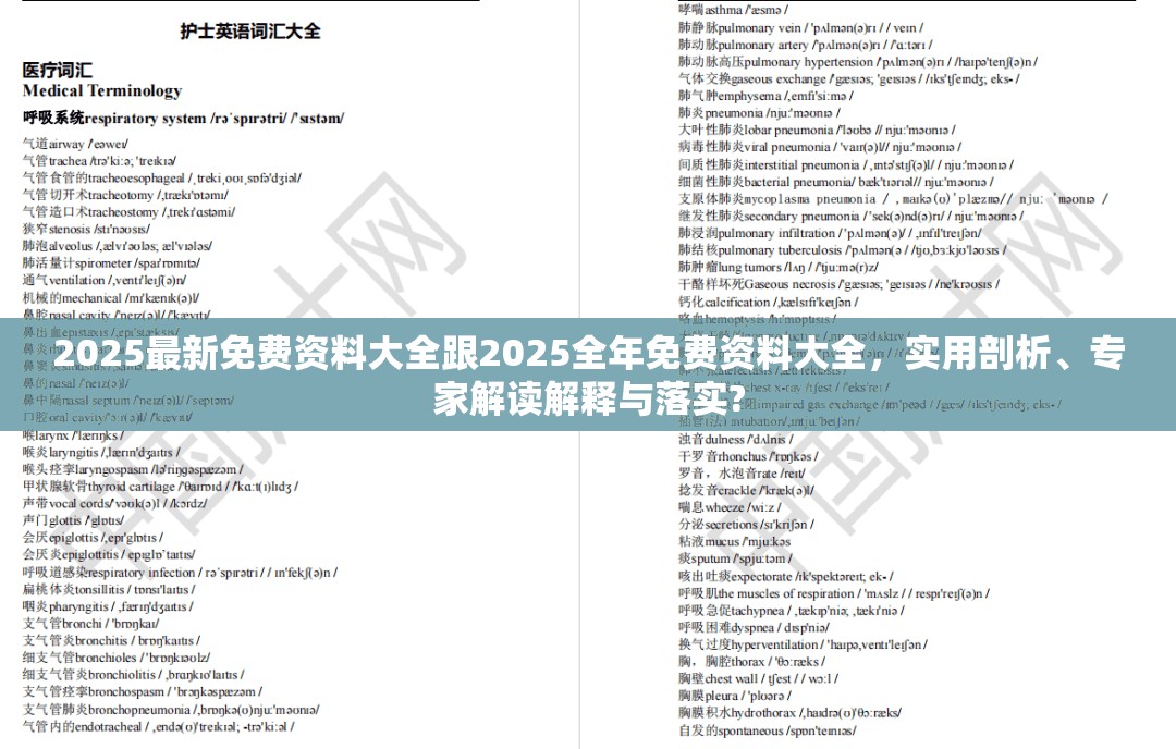2025最新免费资料大全跟2025全年免费资料大全，实用剖析、专家解读解释与落实?
