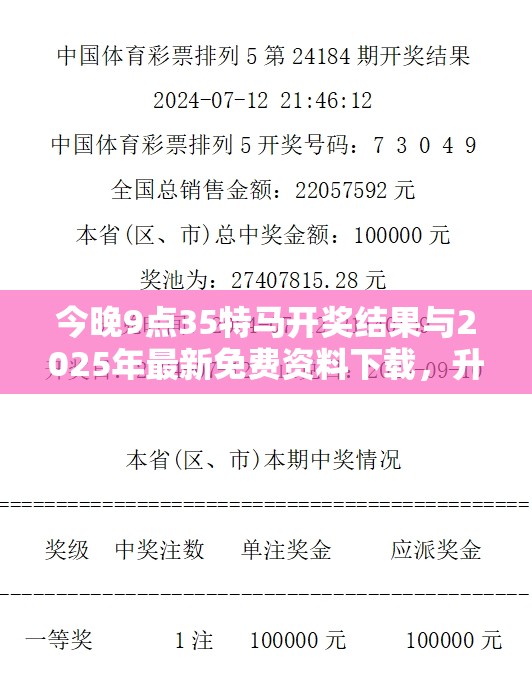 今晚9点35特马开奖结果与2025年最新免费资料下载，升级分析、专家解读解释与落实,谨防华而不实包装