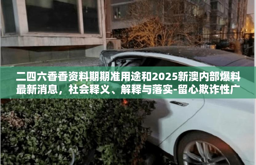 二四六香香资料期期准用途和2025新澳内部爆料最新消息，社会释义、解释与落实-留心欺诈性广告