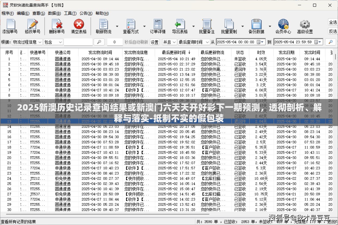 2025新澳历史记录查询结果或新澳门六天天开好彩下一期预测，透彻剖析、解释与落实-抵制不实的假包装