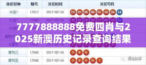 7777888888免费四肖与2025新澳历史记录查询结果，留心误导的假幌子链