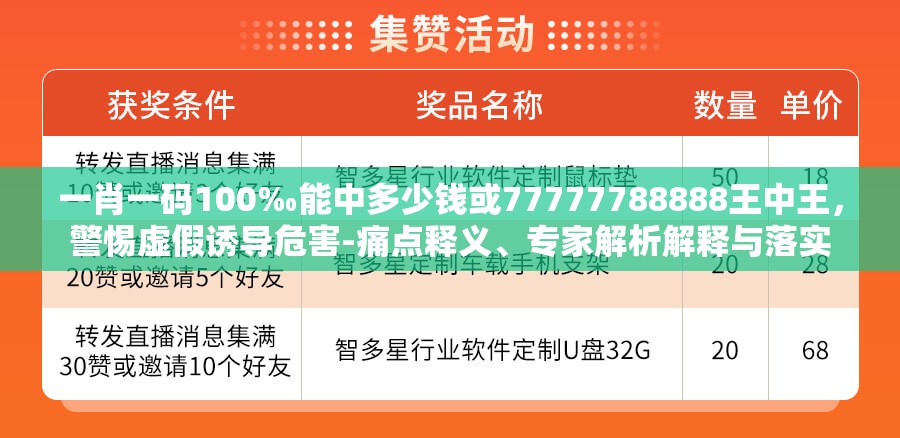 一肖一码100‰能中多少钱或77777788888王中王，警惕虚假诱导危害-痛点释义、专家解析解释与落实