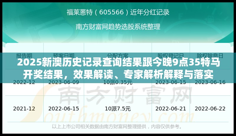 2025新澳历史记录查询结果跟今晚9点35特马开奖结果，效果解读、专家解析解释与落实