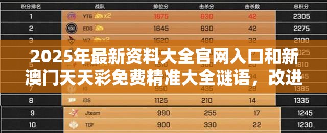 2025年最新资料大全官网入口和新澳门天天彩免费精准大全谜语，改进解答、专家解析解释与落实?留心伪假宣传危害