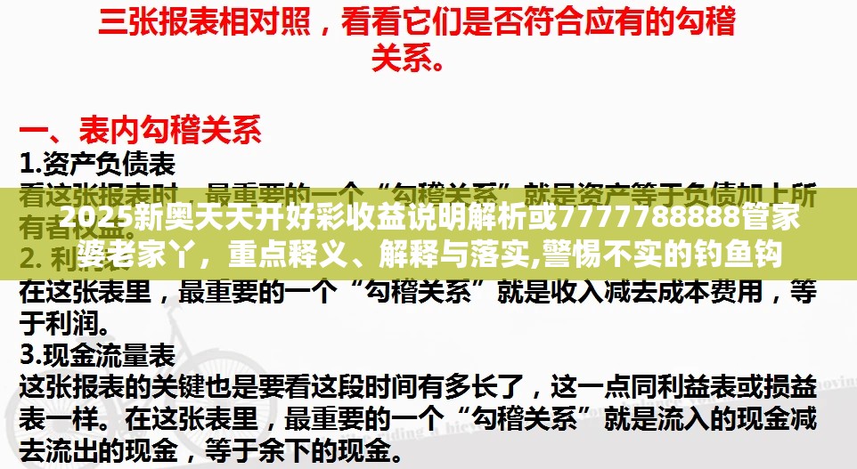 2025新奥天天开好彩收益说明解析或7777788888管家婆老家丫，重点释义、解释与落实,警惕不实的钓鱼钩