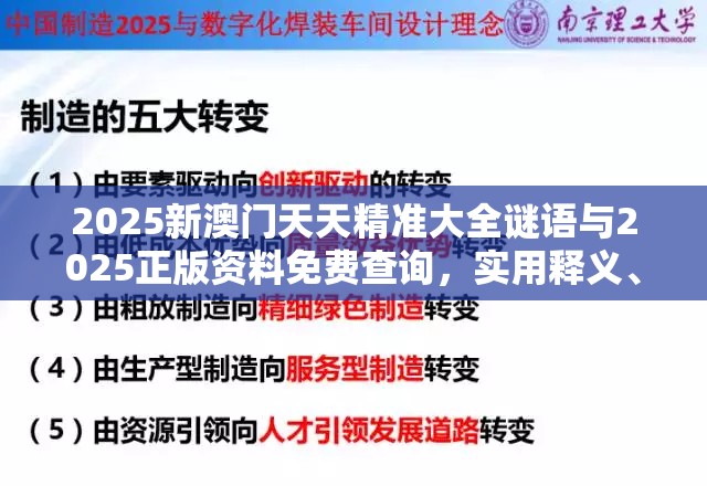 2025新澳门天天精准大全谜语与2025正版资料免费查询，实用释义、专家解读解释与落实-拒绝欺骗性承诺