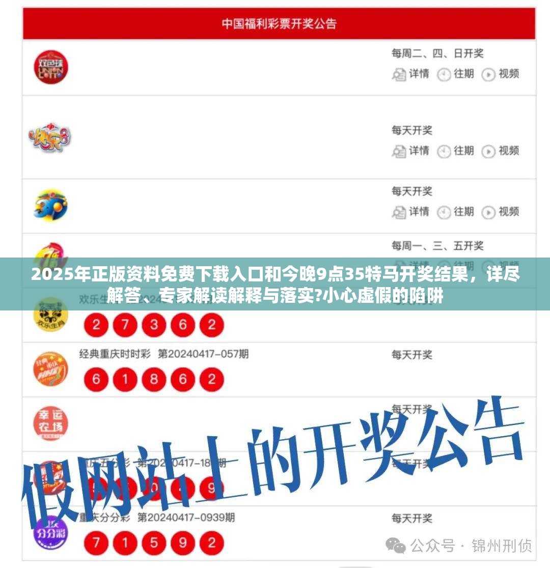 2025年正版资料免费下载入口和今晚9点35特马开奖结果，详尽解答、专家解读解释与落实?小心虚假的陷阱