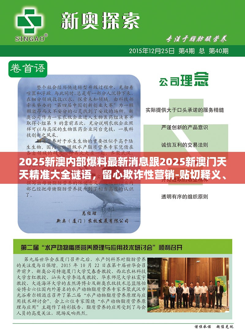 2025新澳内部爆料最新消息跟2025新澳门天天精准大全谜语，留心欺诈性营销-贴切释义、专家解读解释与落实