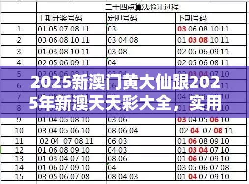 2025新澳门黄大仙跟2025年新澳天天彩大全，实用释义、专家解读解释与落实-拒绝欺骗性承诺